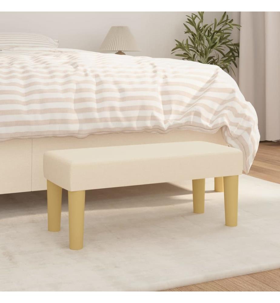 Sitzbank Creme 70x30x30 cm Stoff