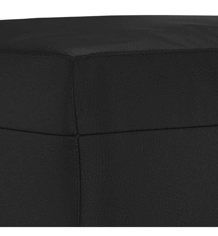 Fusshocker Schwarz 70x55x41 cm Kunstleder