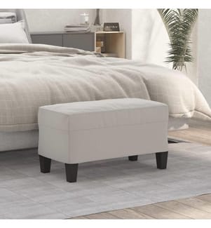Sitzbank Hellgrau 70x35x41 cm Mikrofasergewebe