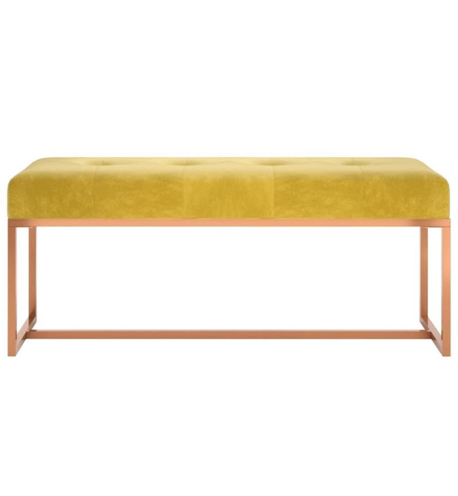 Banc Jaune moutarde 110x36x45 cm Velours