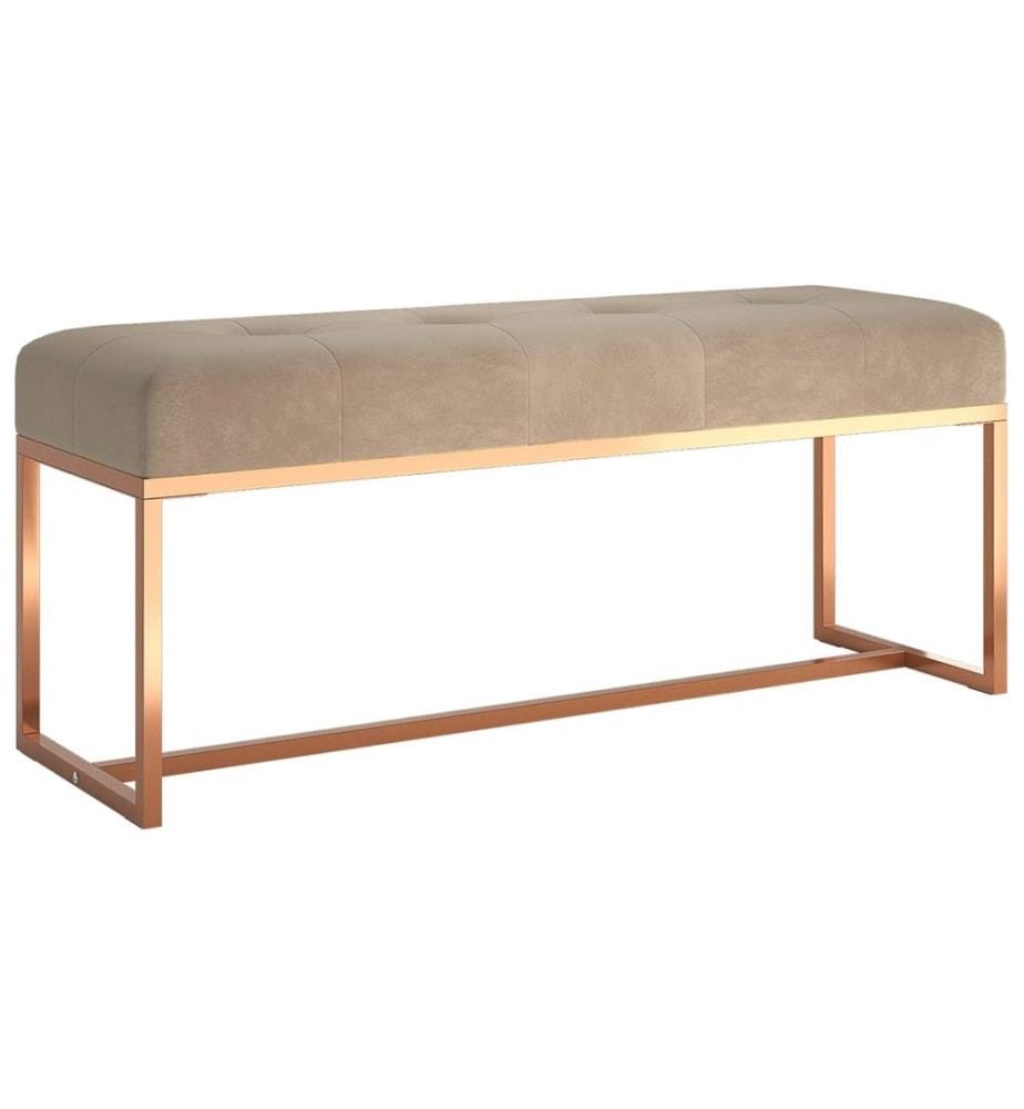Banc Beige 110x36x45 cm Velours