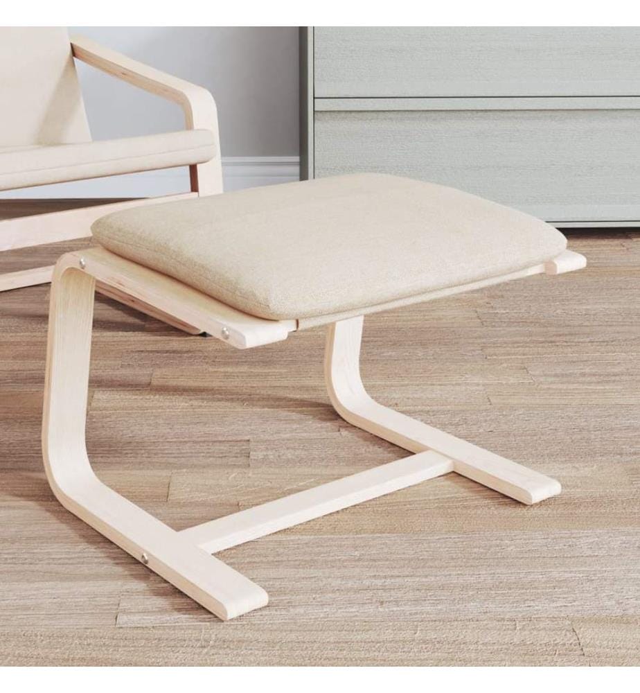 Fusshocker Creme 51x41x40 cm Stoff