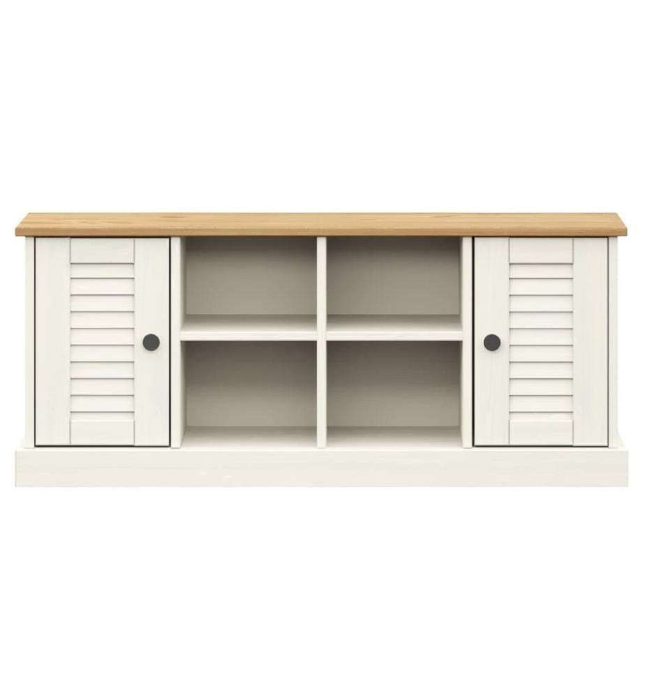 Banc à chaussures VIGO blanc 106x35x45 cm bois massif de pin