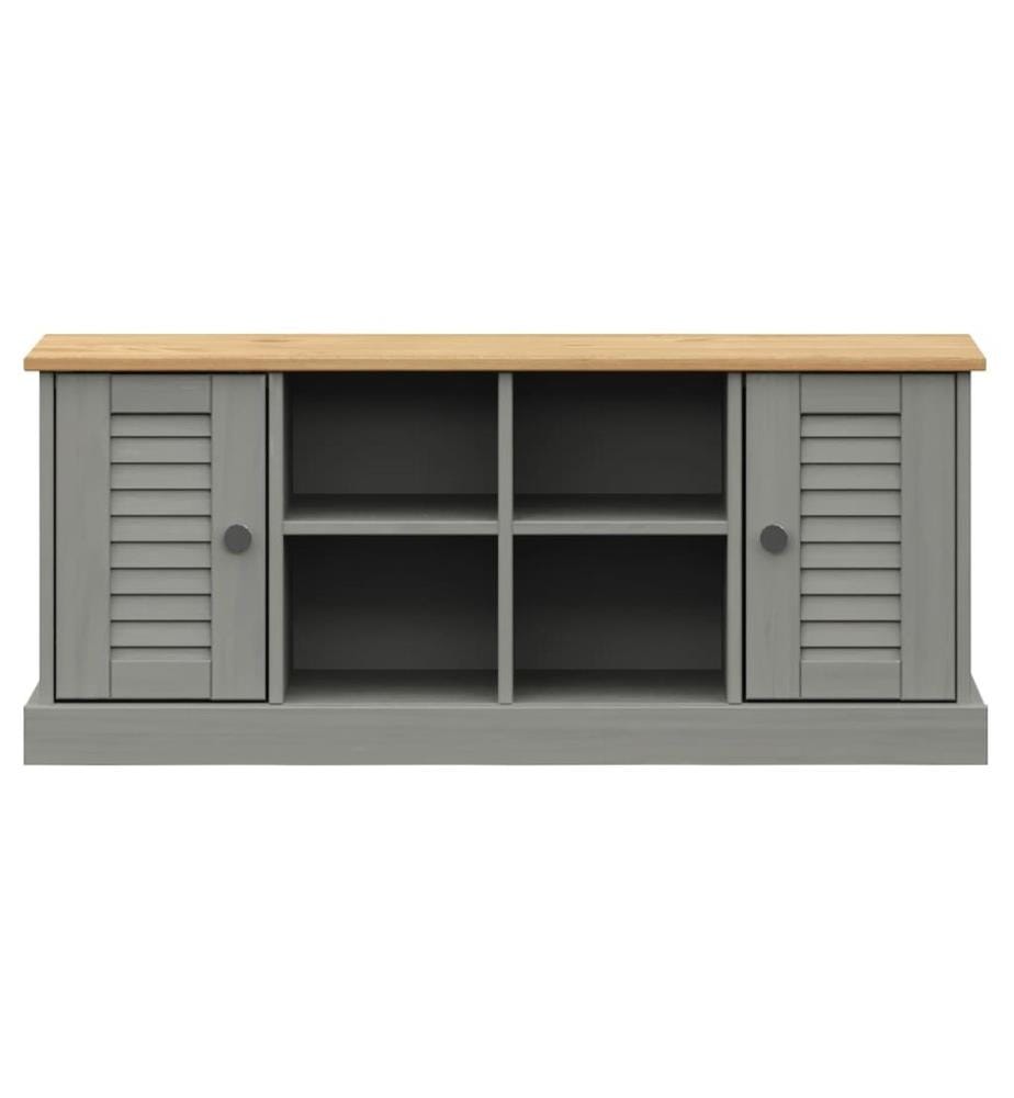 Banc à chaussures VIGO gris 106x35x45 cm bois massif de pin