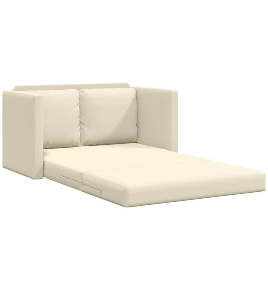 Bodensofa mit Schlaffunktion Creme 112x174x55 cm Kunstleder