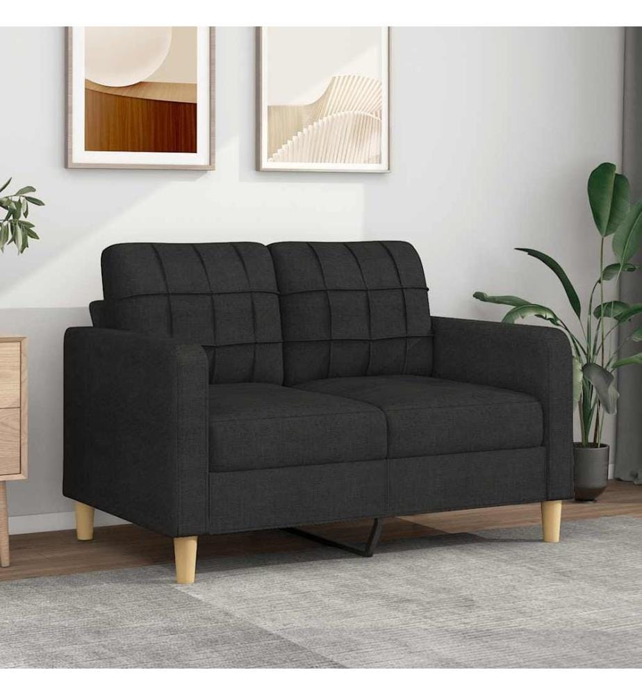 2-Sitzer-Sofa Schwarz 120 cm Stoff