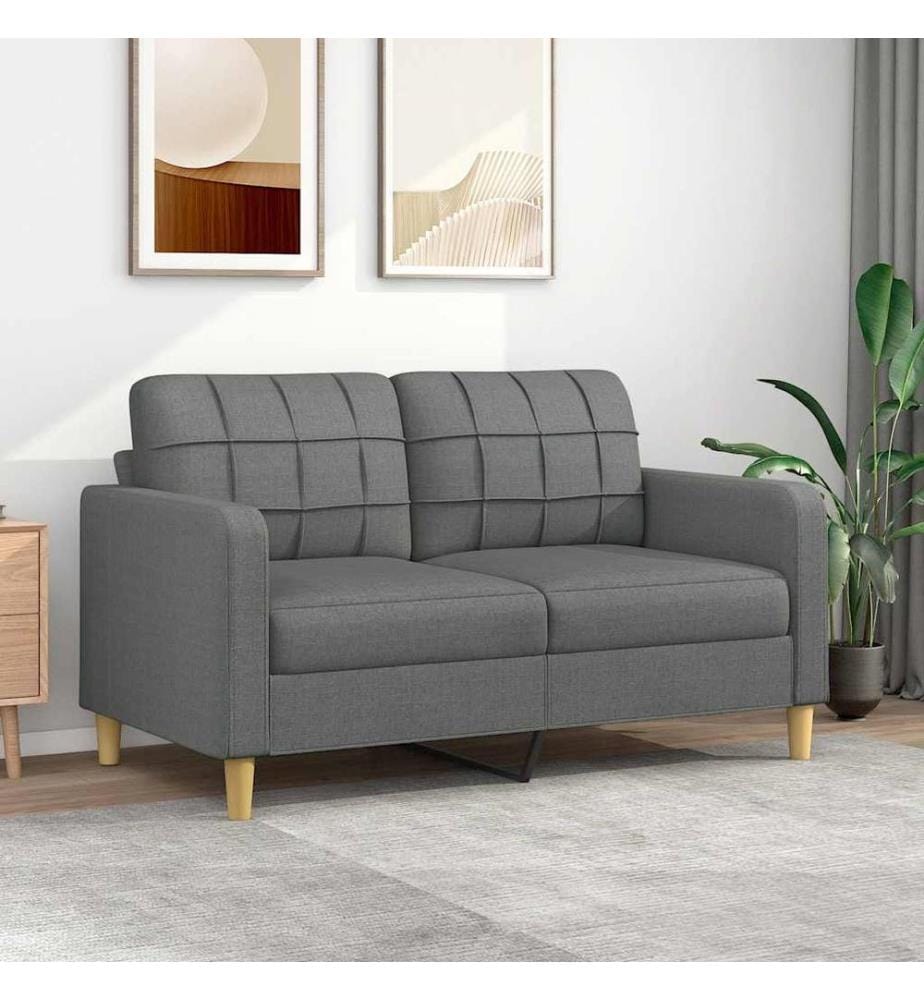 2-Sitzer-Sofa Dunkelgrau 140 cm Stoff