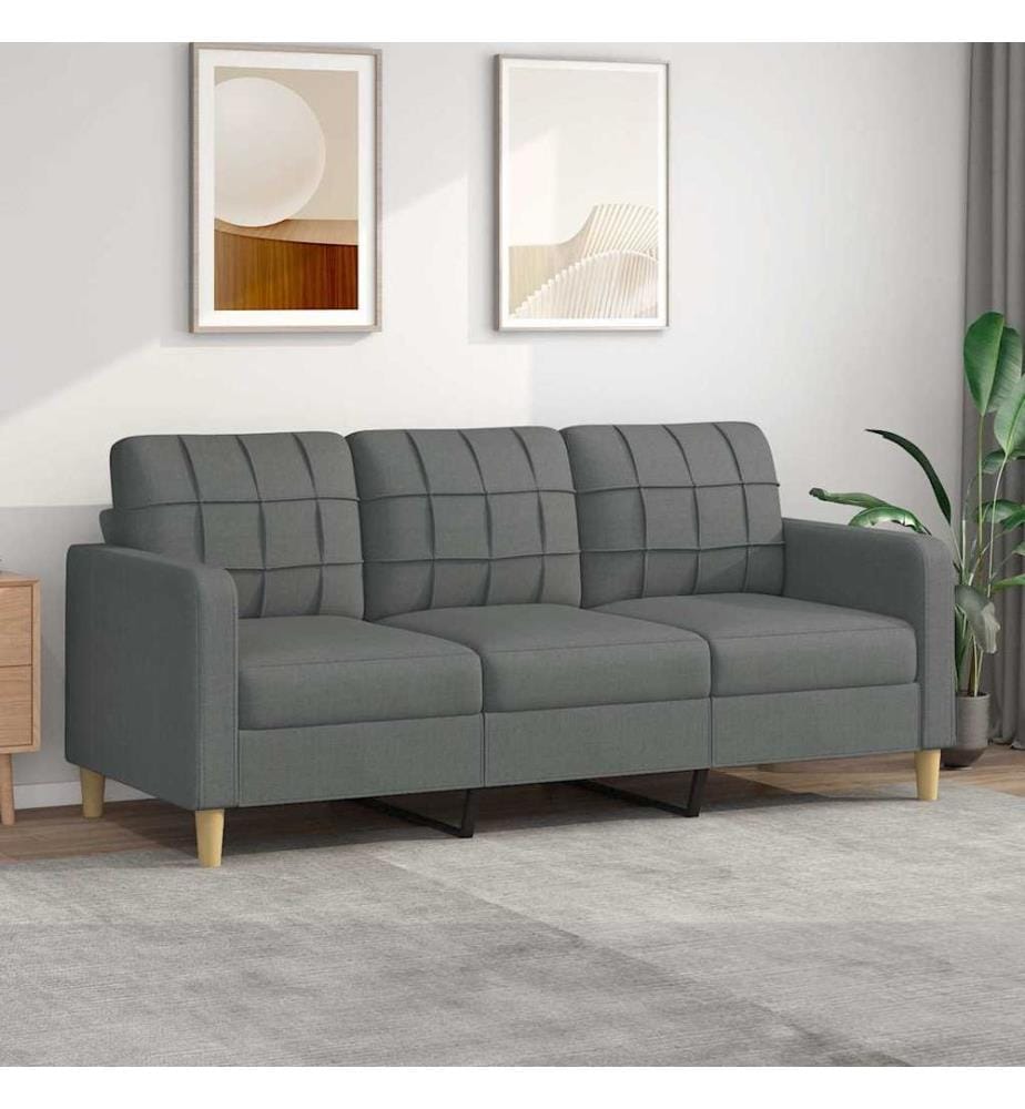 3-Sitzer-Sofa Dunkelgrau 180 cm Stoff