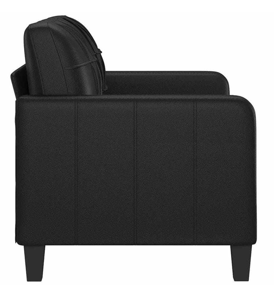 2-Sitzer-Sofa Schwarz 120 cm Kunstleder