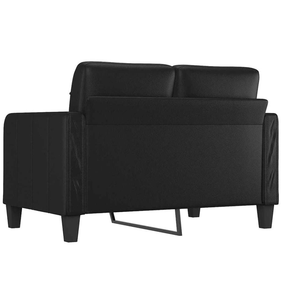 2-Sitzer-Sofa Schwarz 120 cm Kunstleder