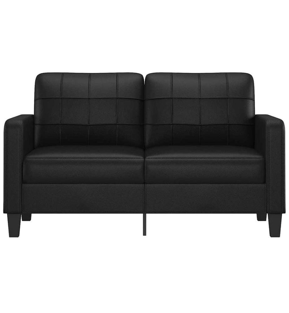 2-Sitzer-Sofa Schwarz 140 cm Kunstleder