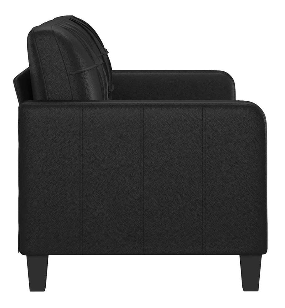 2-Sitzer-Sofa Schwarz 140 cm Kunstleder