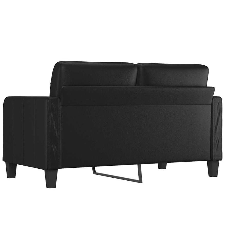 2-Sitzer-Sofa Schwarz 140 cm Kunstleder