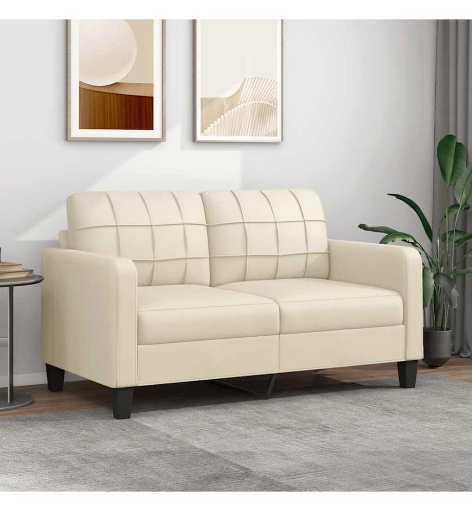 2-Sitzer-Sofa Creme 140 cm Kunstleder