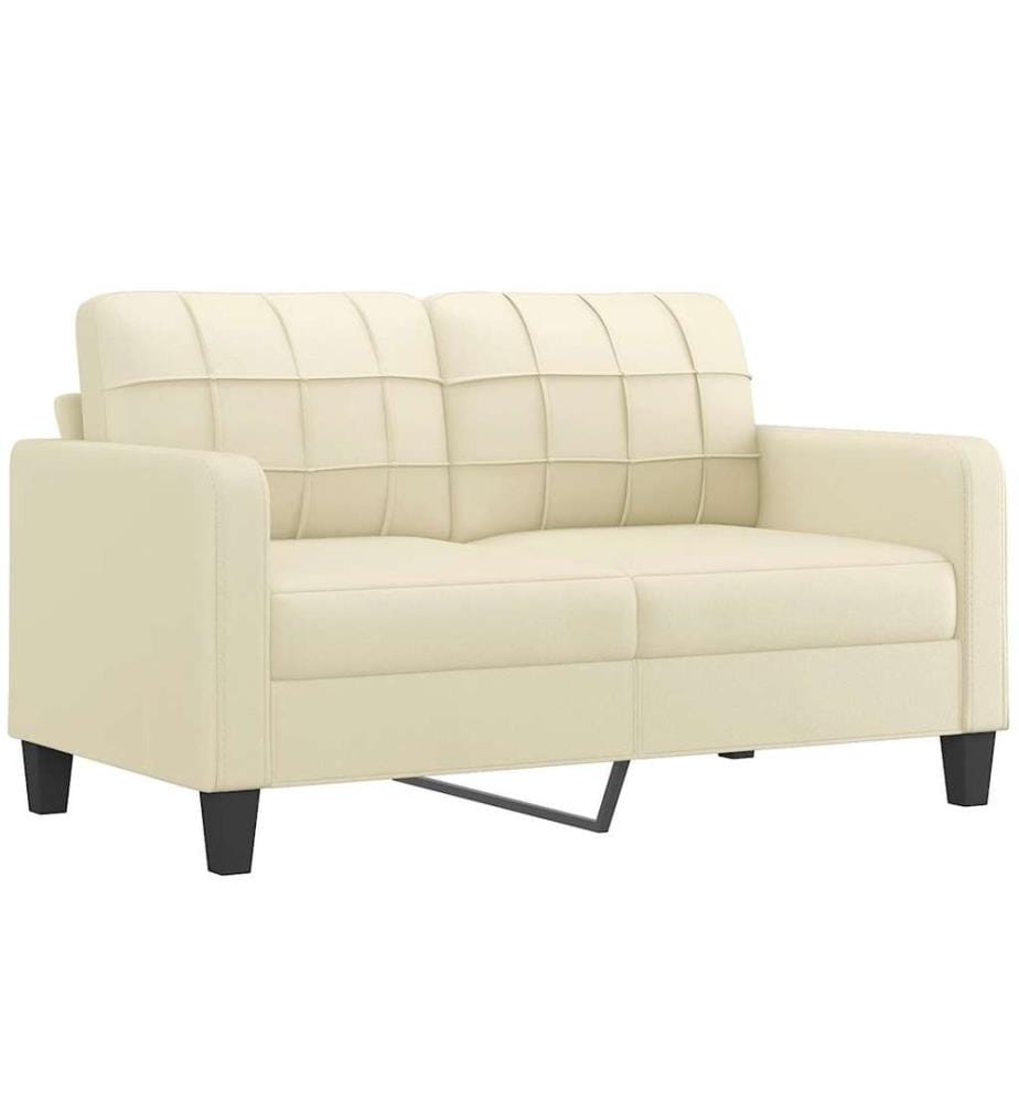 2-Sitzer-Sofa Creme 140 cm Kunstleder