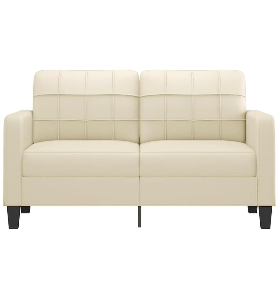 2-Sitzer-Sofa Creme 140 cm Kunstleder