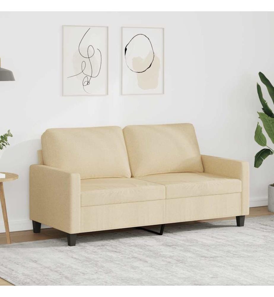 2-Sitzer-Sofa Creme 140 cm Stoff
