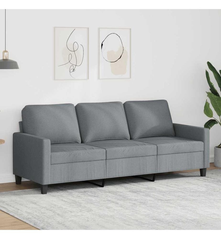 3-Sitzer-Sofa Hellgrau 180 cm Stoff