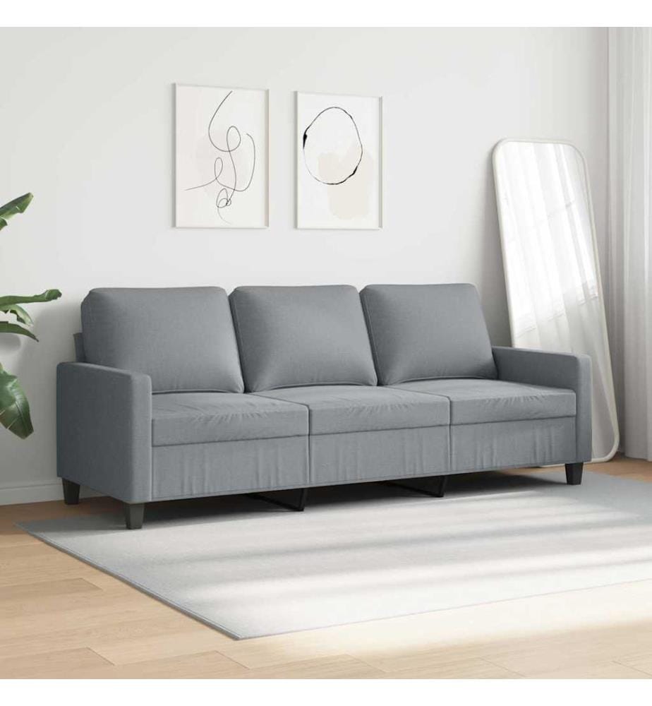 3-Sitzer-Sofa Hellgrau 180 cm Stoff