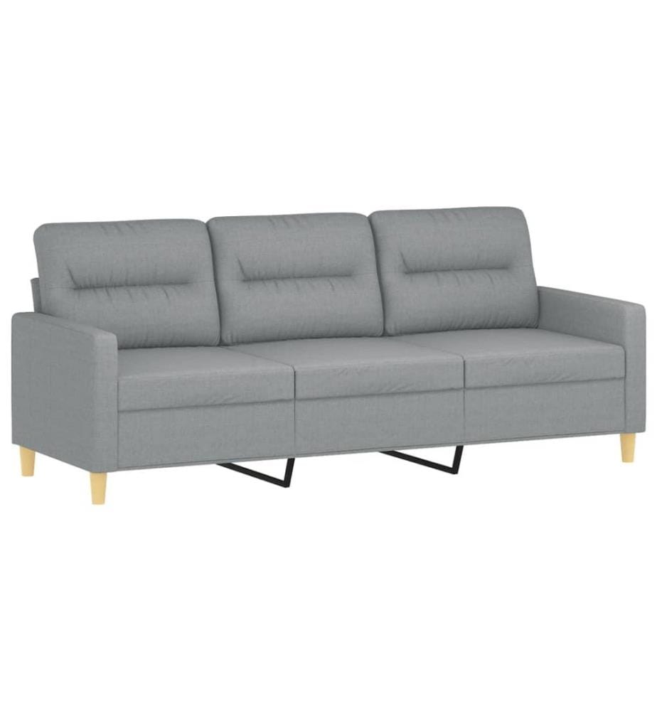 3-Sitzer-Sofa Hellgrau 180 cm Stoff