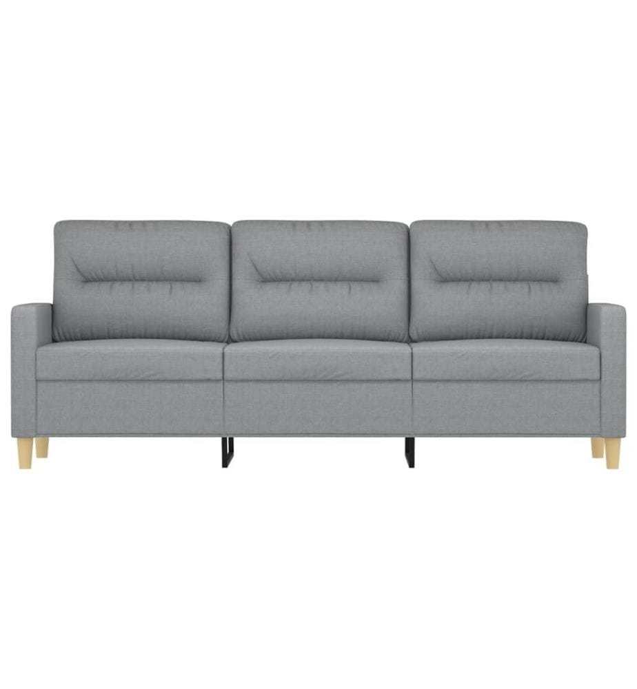 3-Sitzer-Sofa Hellgrau 180 cm Stoff