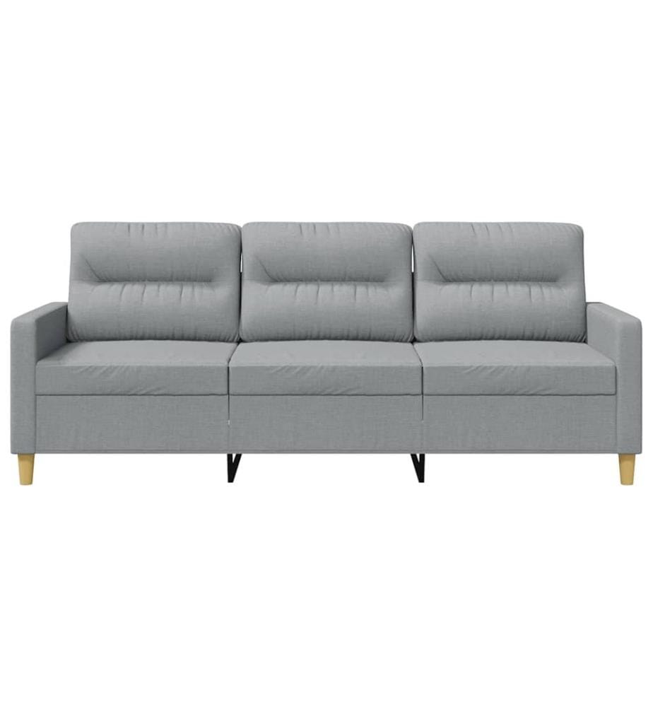 3-Sitzer-Sofa Hellgrau 180 cm Stoff