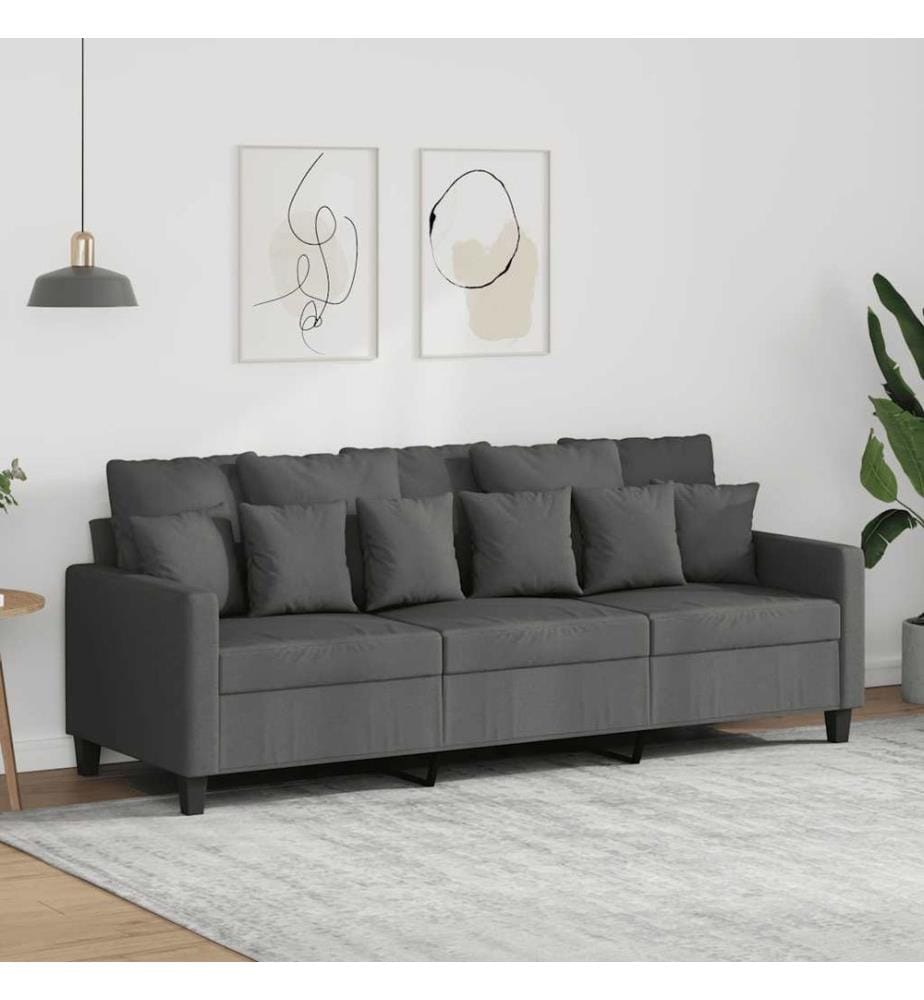 3-Sitzer-Sofa Dunkelgrau 180 cm Stoff