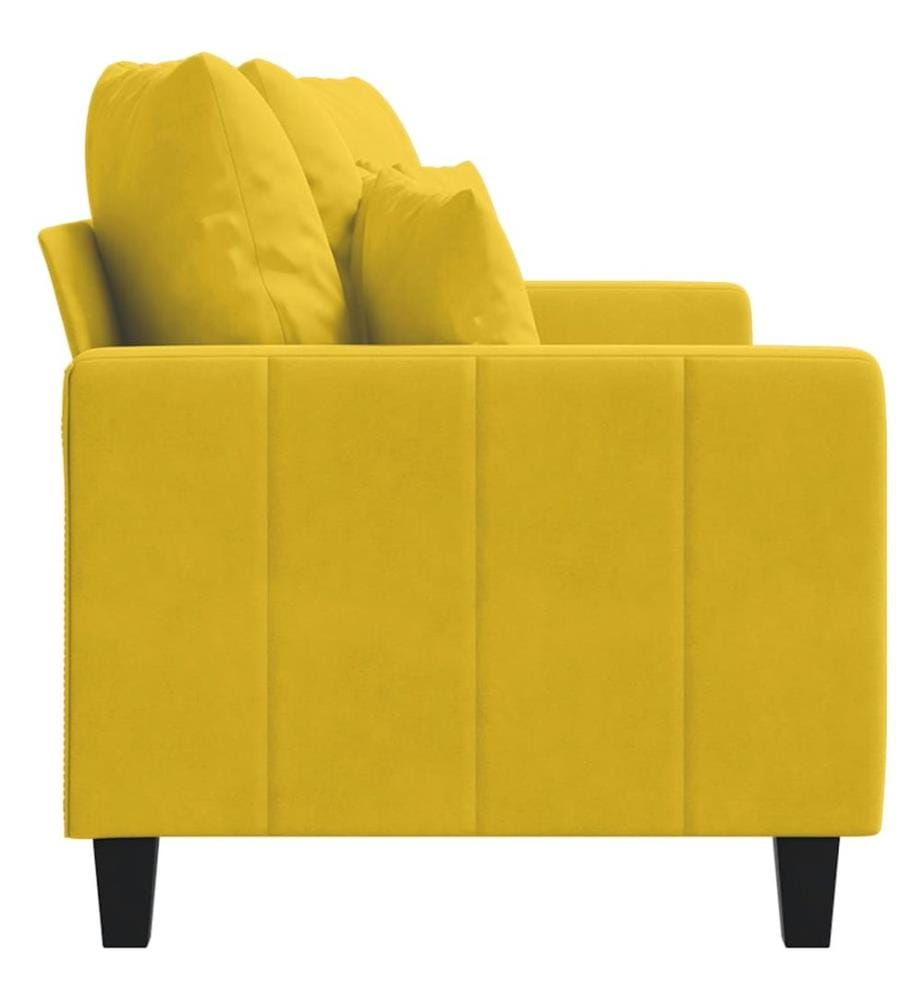 Canapé à 2 places Jaune 140 cm Velours