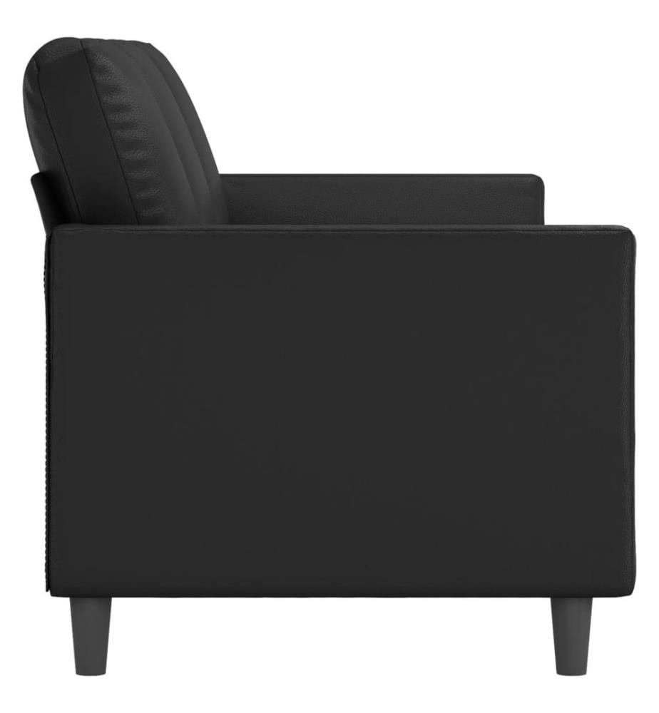 3-Sitzer-Sofa Schwarz 180 cm Kunstleder