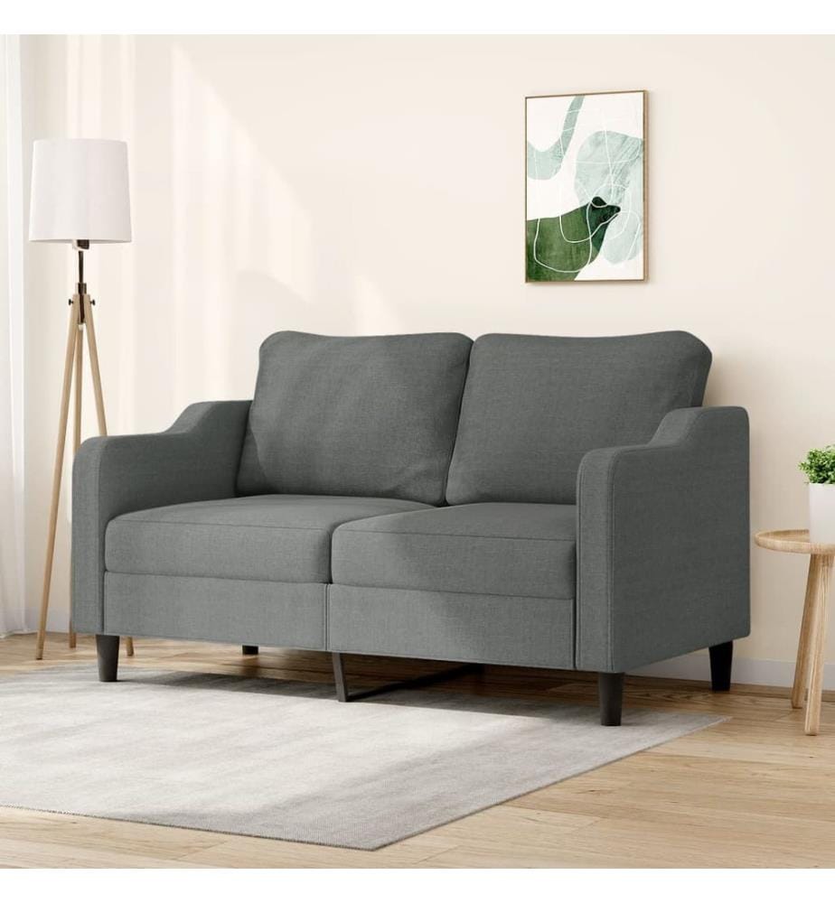 2-Sitzer-Sofa Dunkelgrau 140 cm Stoff