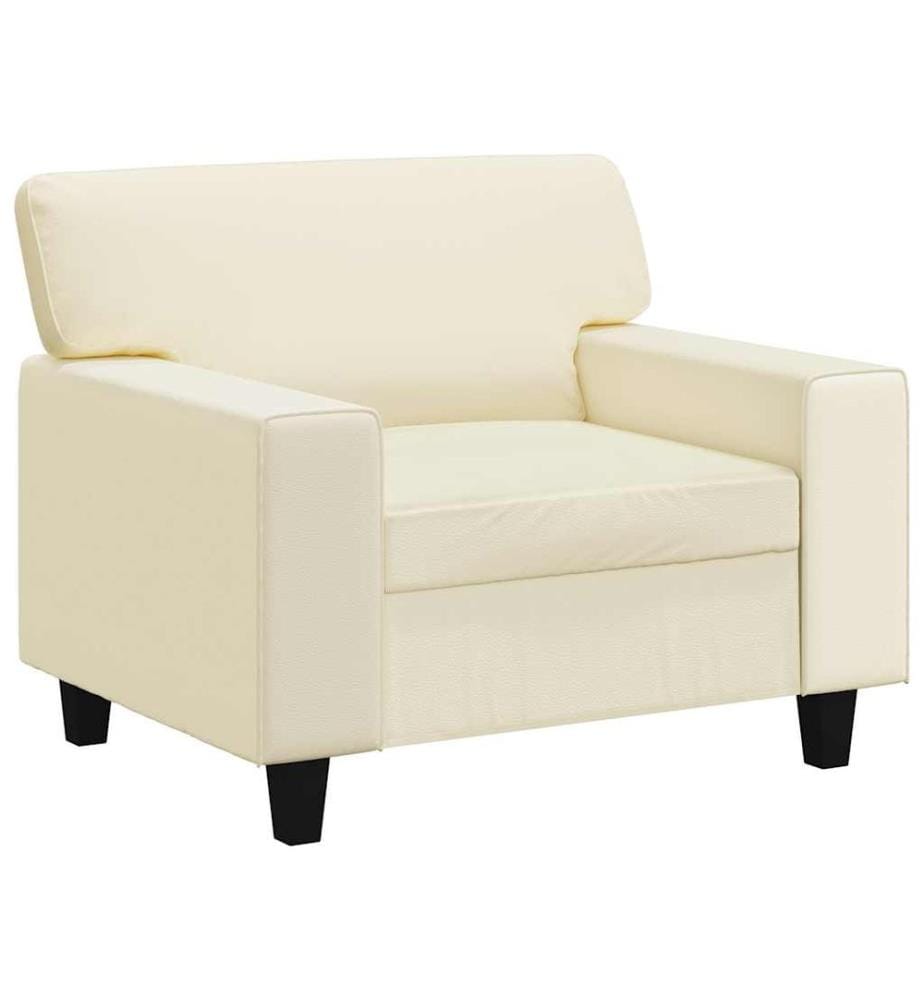 Sessel Creme 60 cm Kunstleder