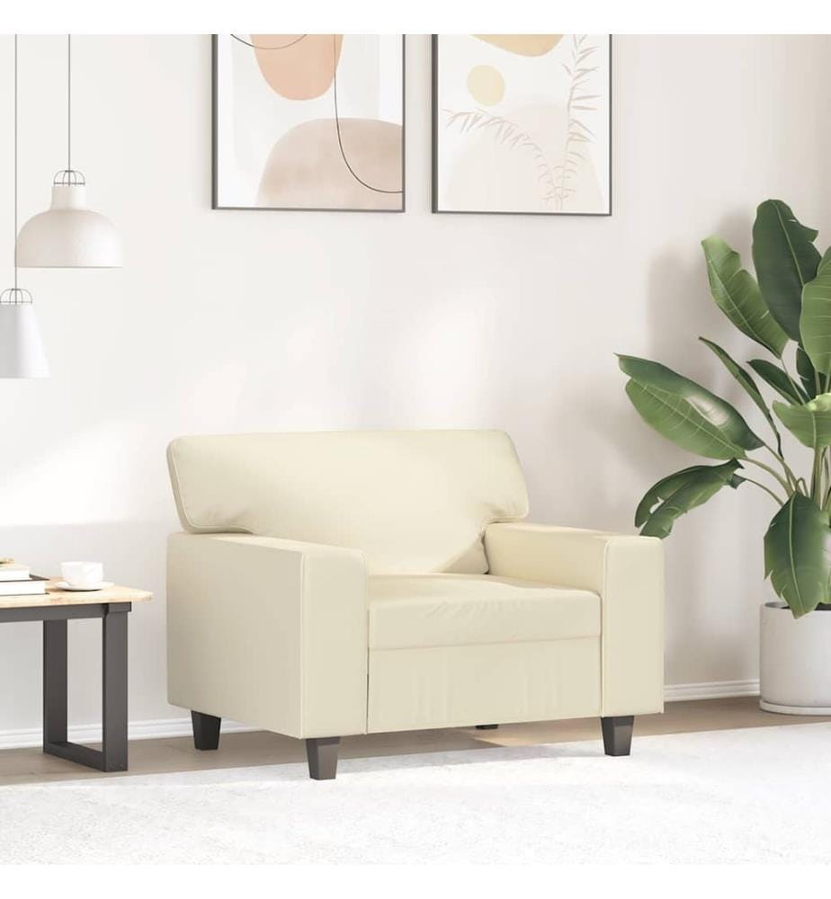 Sessel Creme 60 cm Kunstleder