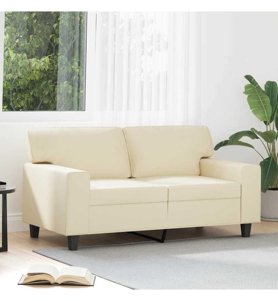 2-Sitzer-Sofa Creme 120 cm Kunstleder