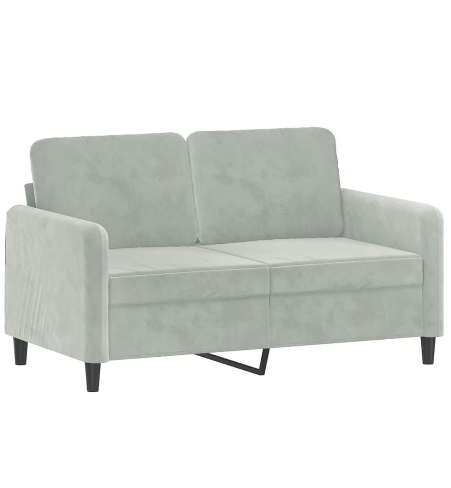 2-Sitzer-Sofa Hellgrau 120 cm Samt