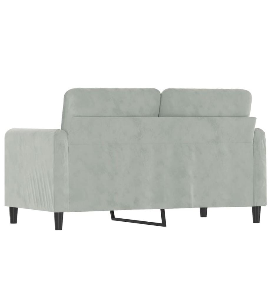 2-Sitzer-Sofa Hellgrau 120 cm Samt