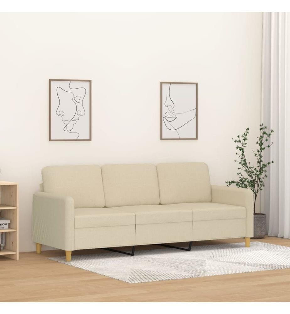 3-Sitzer-Sofa Creme 180 cm Stoff