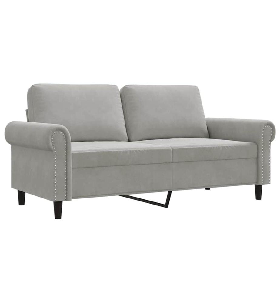 2-Sitzer-Sofa Hellgrau 140 cm Samt