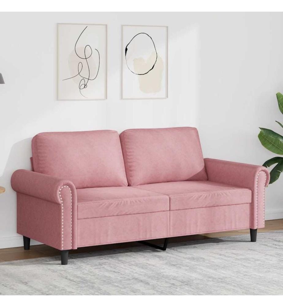 2-Sitzer-Sofa Rosa 140 cm Samt