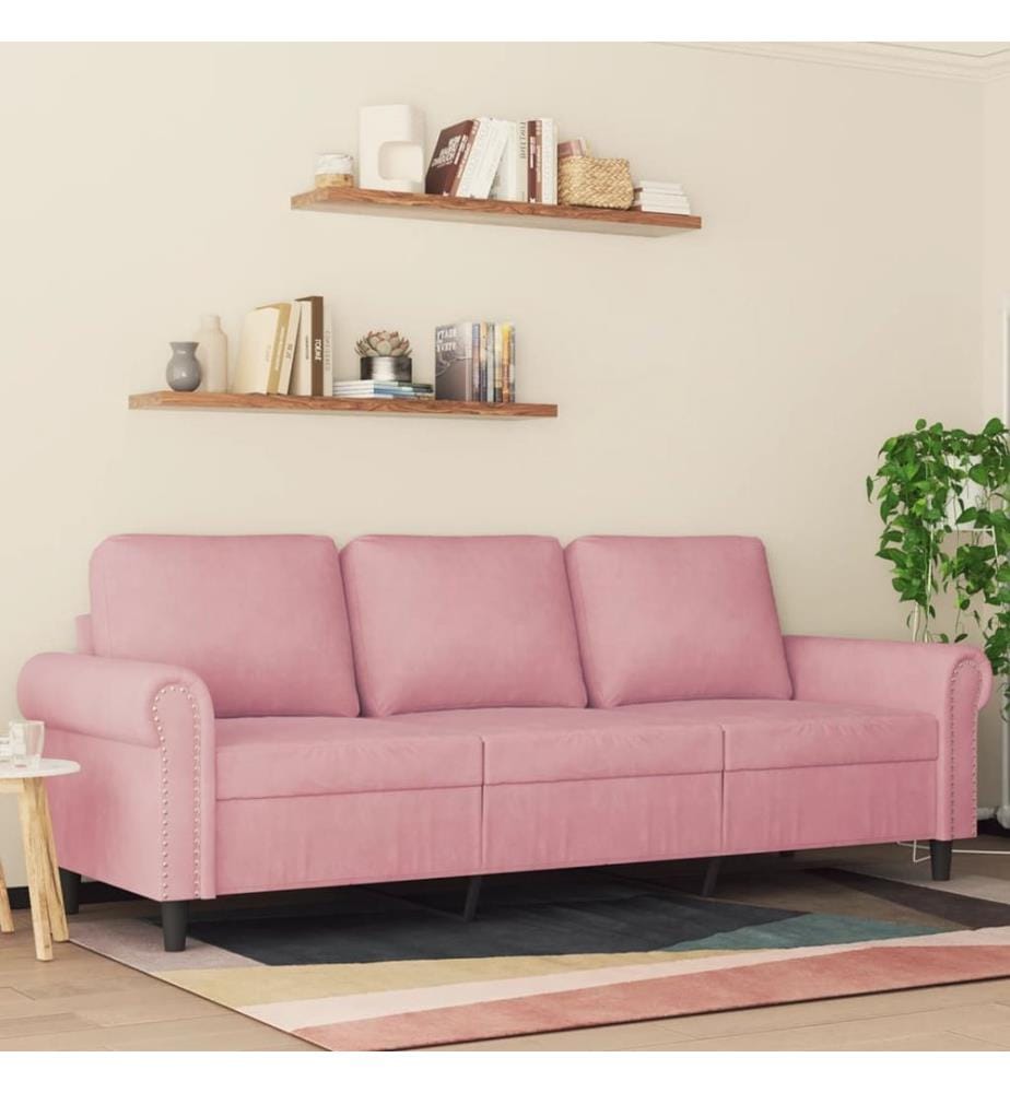 3-Sitzer-Sofa Rosa 180 cm Samt