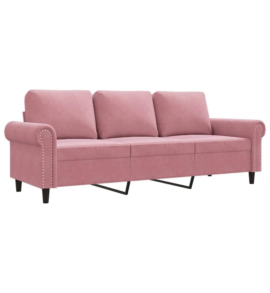 3-Sitzer-Sofa Rosa 180 cm Samt