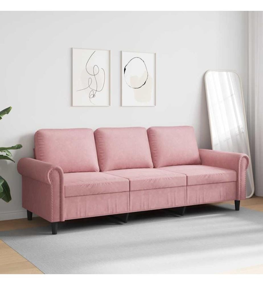3-Sitzer-Sofa Rosa 180 cm Samt