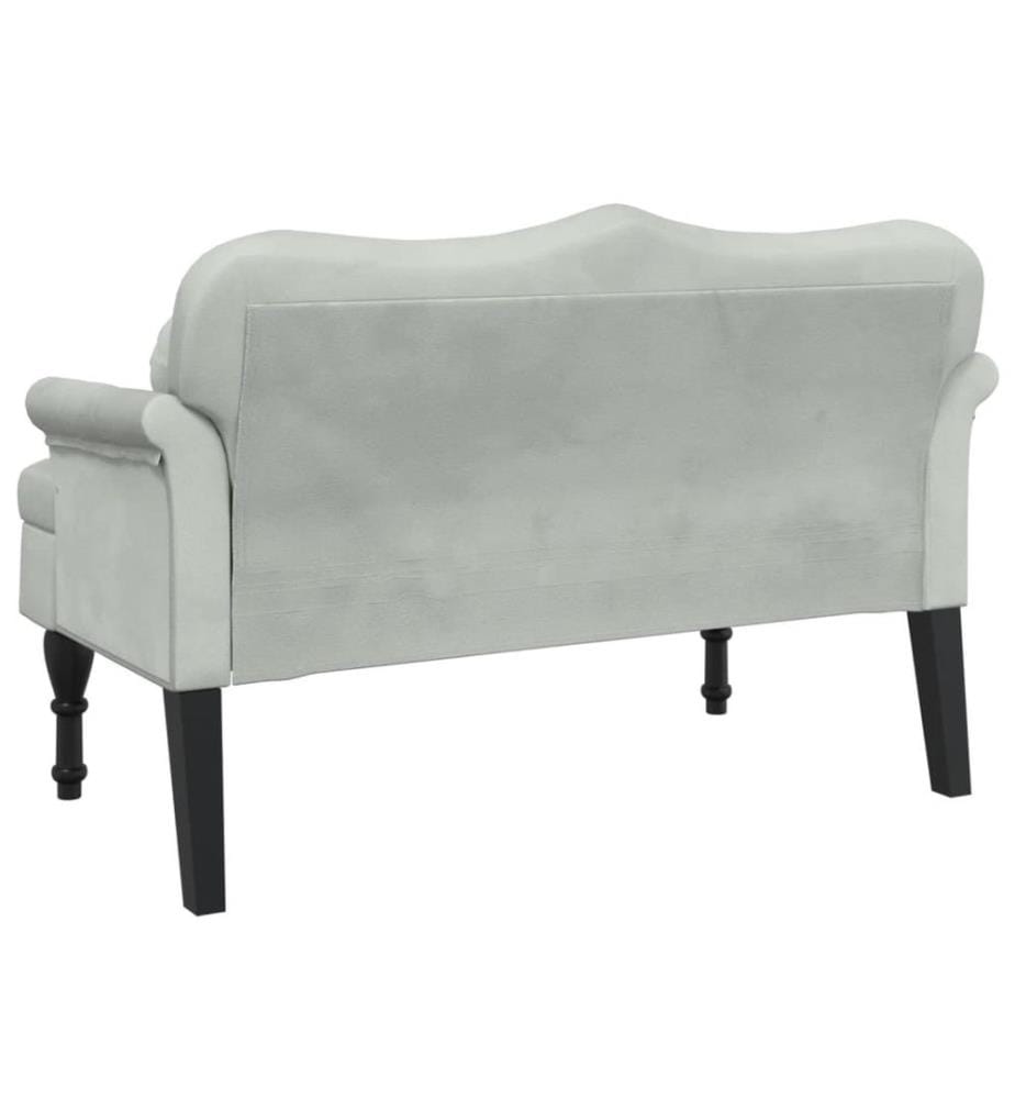 Bank mit Kissen Hellgrau 120,5 x 65 x 75 cm Samt