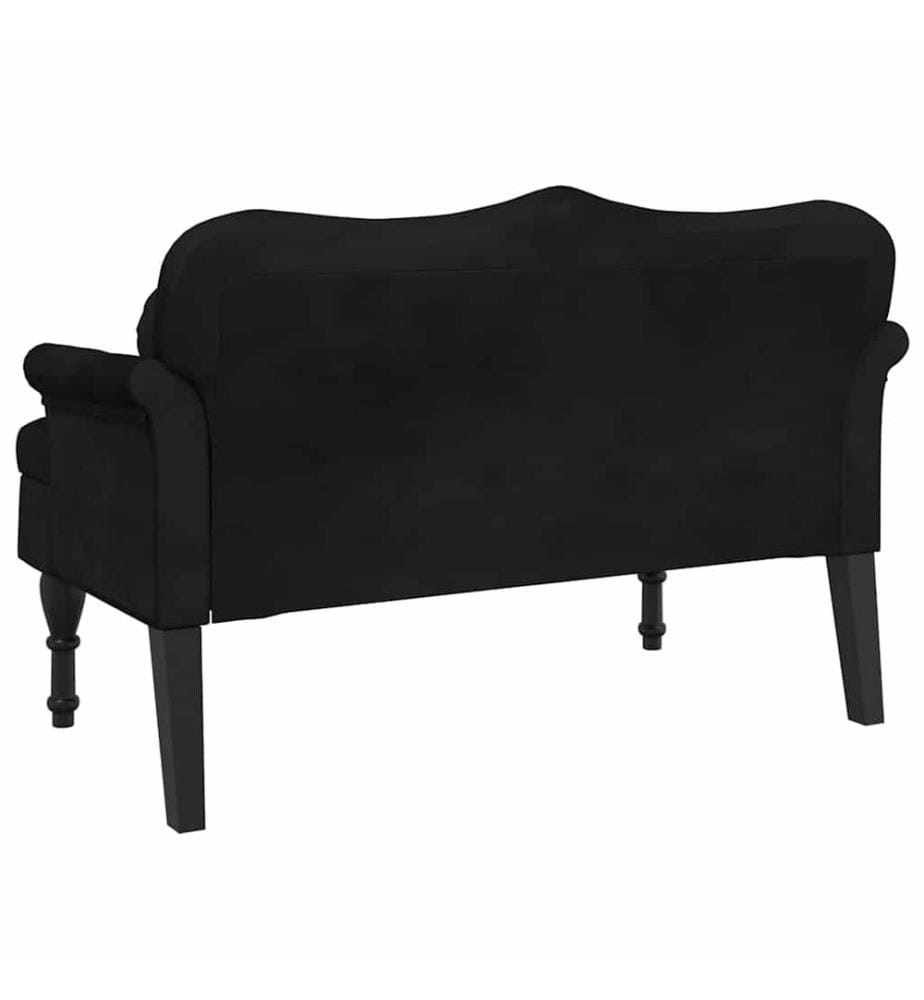 Banc avec coussins Noir 120,5x65x75 cm Velours