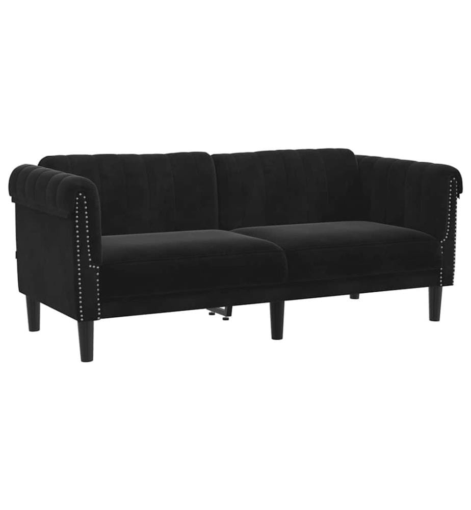 Sofa 2-Sitzer Schwarz Samt