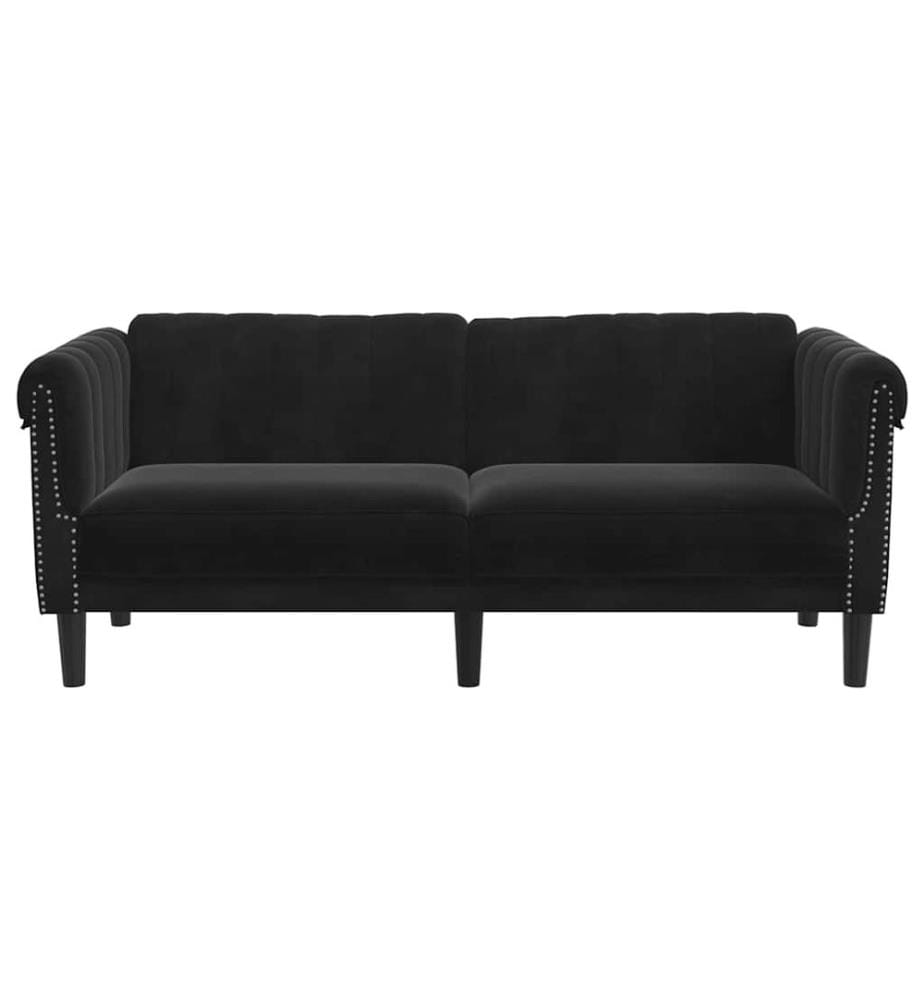 Sofa 2-Sitzer Schwarz Samt
