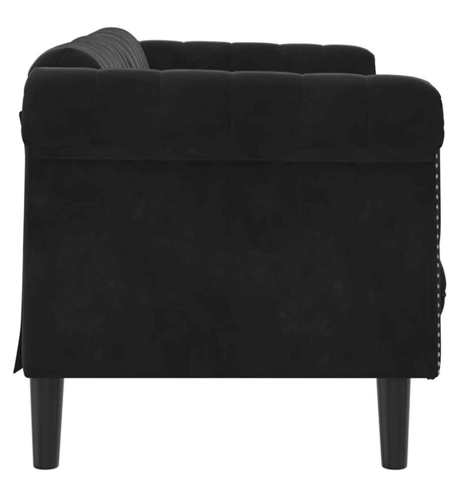 Sofa 2-Sitzer Schwarz Samt