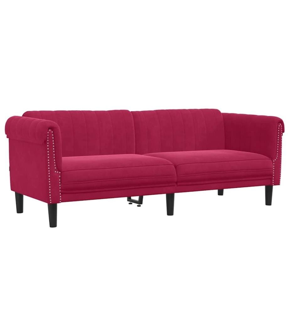 Sofa 3-Sitzer Weinrot Samt