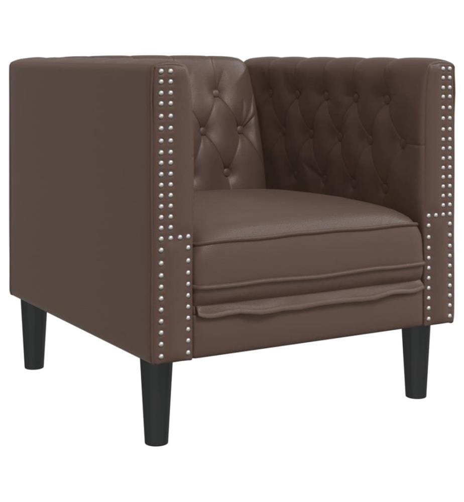 Chesterfield-Sessel Braun Kunstleder