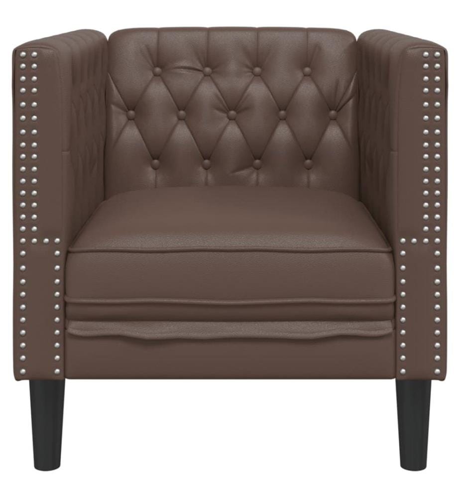 Chesterfield-Sessel Braun Kunstleder