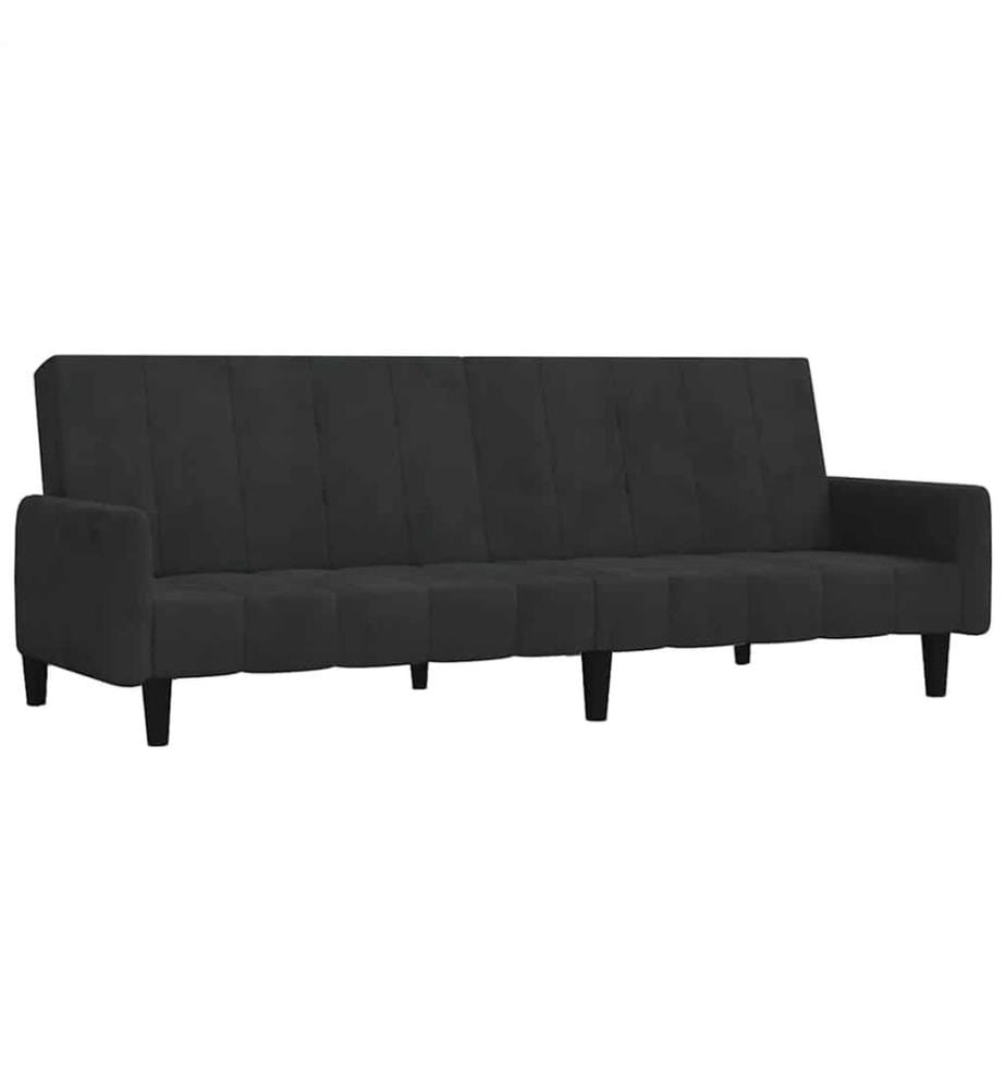 Schlafsofa 2-Sitzer Schwarz Samt